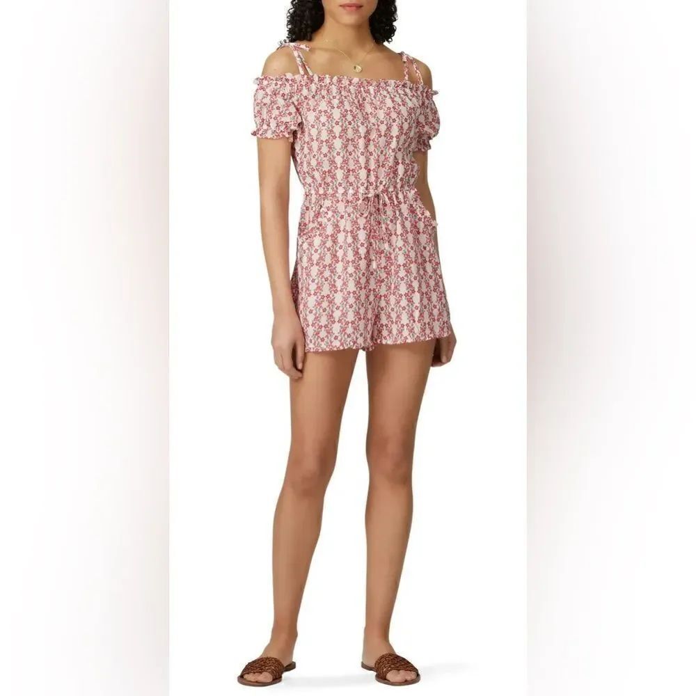 Paloma Blue Hope Floral Silk Romper Size XS